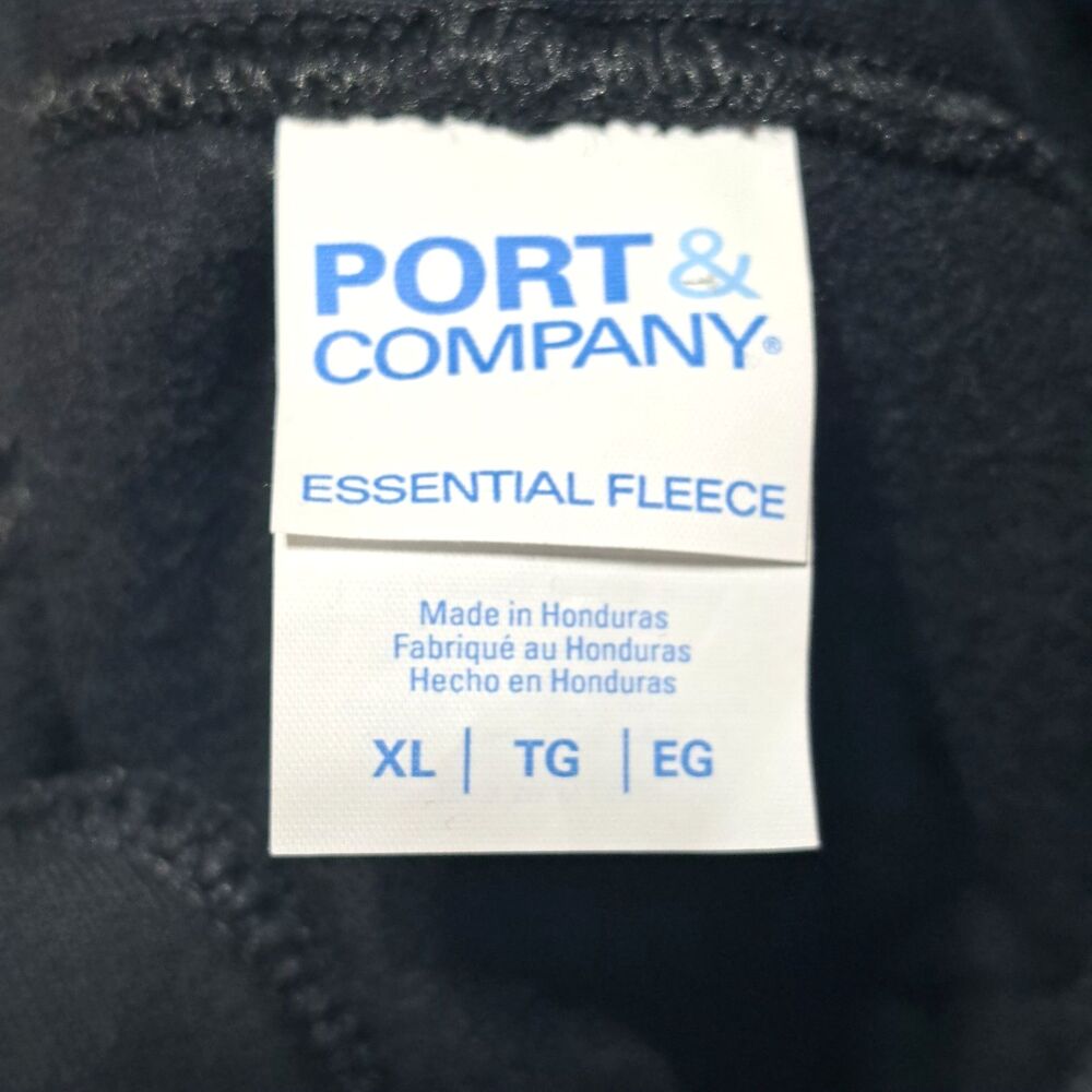 Port & Company Essential Fleece Black Pullover Hooded XL Sweatshirt GraphicPrint - Picture 7 of 8